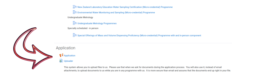 screenshot of application